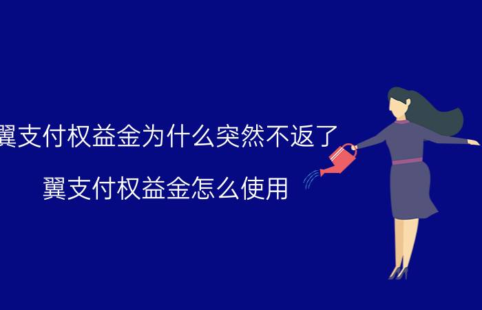 翼支付权益金为什么突然不返了 翼支付权益金怎么使用？